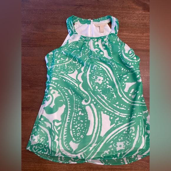 Banana Republic Green and White Halter Top - Picture 3 of 6